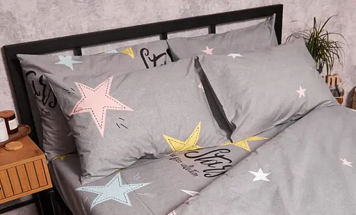 Набір наволочок Moon&Star Бязь Gold Люкс Gray Stars 40х40 см 2 шт - фото 2