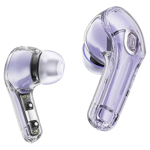 Наушники Acefast беспроводные T8 Crystal color (2) bluetooth earbuds Alfalfa Purple - фото 2
