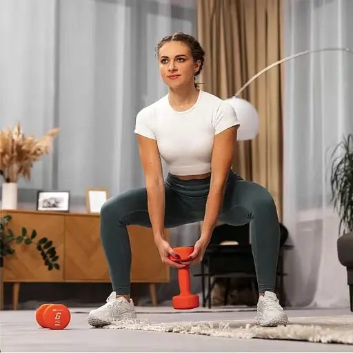 Гантели для фитнеса Hop-Sport неопреновые круглые HS-V060DR 2x6кг оранжевый - фото 4