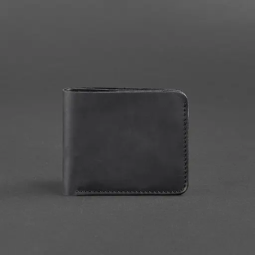 Мужской кожаный портмоне 4.1 (4 кармана) черный Crazy Horse - фото 6