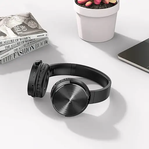 Наушники Bluetooth Hoco DW01 Foldable headphones |BT5.0, TF, AUX, 4Hours| black - фото 4