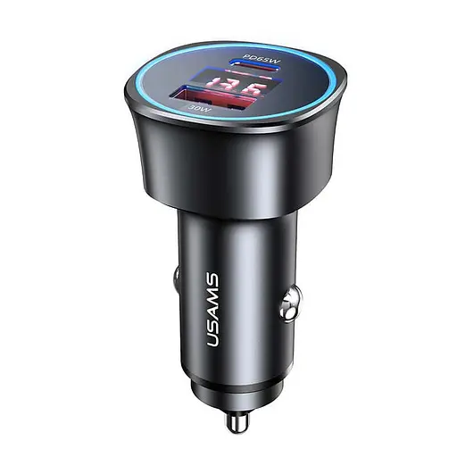 Адаптер автомобильный USAMS 95w Dual Ports Fast Car Charger US-CC146 C26 2 выхода - фото 1