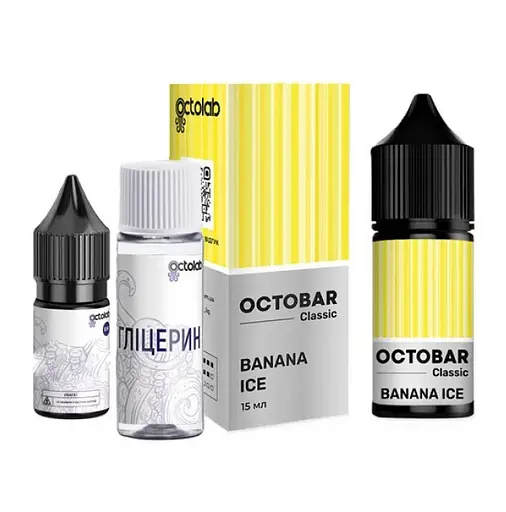 Набор компонентов для самозамеса солевой заправки Octobar Classic 30мл Banana Ice Банан Айс, 0-65 мг (18303)