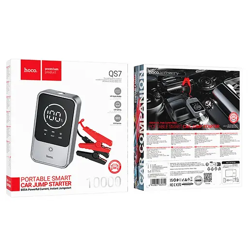 Автомобільний пуско-зарядний пристрій Hoco QS7 Source Smart Emergency Start-Up Power Bank 10000 mAh - фото 8
