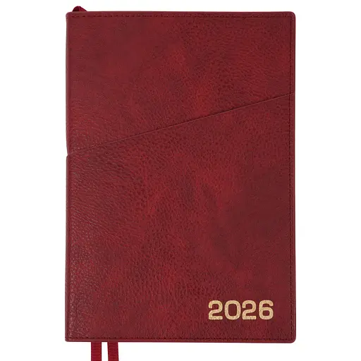 Щоденник-діловий записник А5 Leo Planner Credo 2026 інтегральний бордовий 368 сторінок (252645)