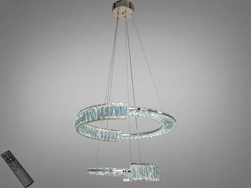 Світлодіодна люстра Romin підвісна 2 кільця золото 86 Вт - фото 1