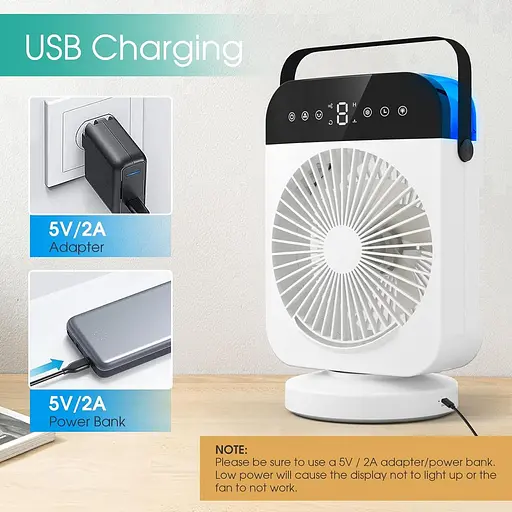 Осцилирующий мини-мобильный настольный вентилятор - фото 7