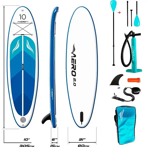 Надувна SUP дошка AERO Board 2.0 (305х15х80см) 10' Blue Ocean [140348] - фото 2
