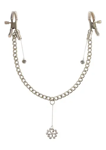 Затискачі для сосків з кулоном Pipedream Fetish Fantasy Crystal Nipple Clamps сріблястий - фото 2