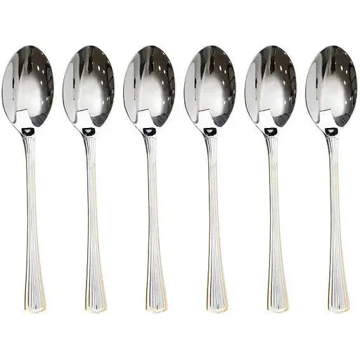 Набор кофейных ложек Yiwu 6 штук из нержавеющей стали 12.3 см, серебристый с золотом HP-20-35