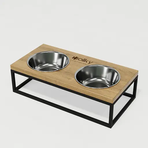 Hollky Base M — миски на підставці для середніх собак та великих котів (2 × 0,95 л) - фото 2