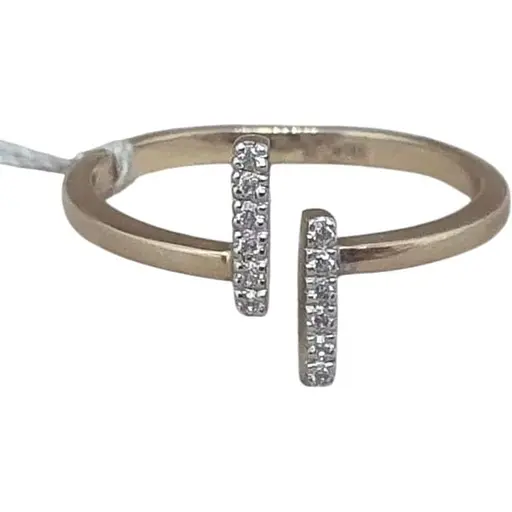 Золотое незамкнутое кольцо Харьковская ювелирная фабрика с фианитами. 700148-Рр.евро 16,5