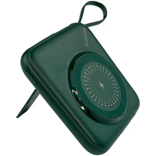 Міні-повербанк Yoobao з кабелем та швидкою зарядкою 10000 мАг 20w W1 PD+QC Magsafe Зелений - фото 2