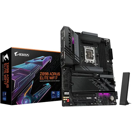 Материнская плата Gigabyte Z890 Aorus Elite WIFI7 s1851 4xDDR5 M.2 USB Type-C DP Wi-Fi BT ATX - фото 6