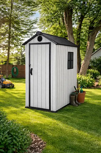 Хозблок-сарай пластиковый BKS 3х5FT с двускатной крышей 210 × 103 × 163 см - фото 5