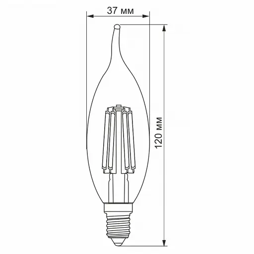 LED лампа VIDEX Filament C37FtA 6W E14 2200K бронза - фото 3