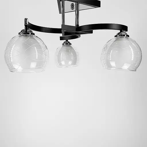 Стельова люстра в чорному корпусі на 3 подвійних плафони Line.F 51098/3 - фото 4