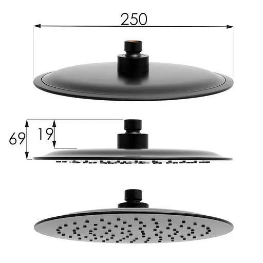 Душова система Yoka Bergen 25 Black з термостатом BP.BERGEN-THERM-25-BLK, Чорний матовий - фото 6