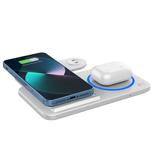 БЗП WIWU Wi-W020 3 in 1 wireless charger White - фото 7
