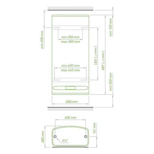 Водонагреватель Tesy BelliSlimo 25 л, мокрый ТЭН 1,2 кВт (GCR302712E31EC) 304550 - фото 2