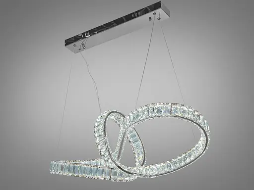 Люстра підвісна Romin LED хром 85 Вт пульт 15 м² - фото 2