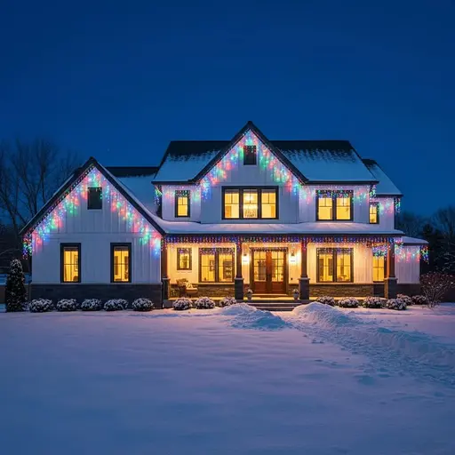 Наружная новогодняя гирлянда бахрома (черная проволока) Xmas W-2 5x0.6 м 120 LED Разноцветный - фото 5