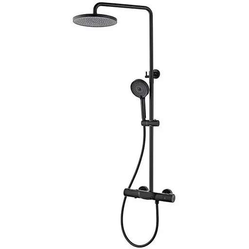 Душова система Dusel Centro Thermostatic Black (281307000), Чорний матовий - фото 1