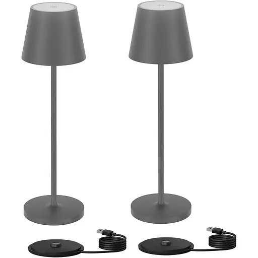 ЧорніУпаковка з 2 світлодіодних настільних ламп Klighten з регульованою яскравістю, теплий світловий тон 3000 К, дизайнерська