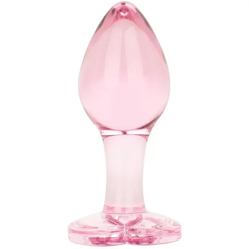 Анальная пробка EasyToys Anal Plug Glass M 8.3 см (розовый)