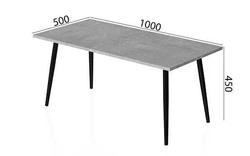 Стол журнальный Монтана Ferrum-decor 45x100x50 Черный металл ДСП Бетон 16 мм (FRD-106711) - фото 6