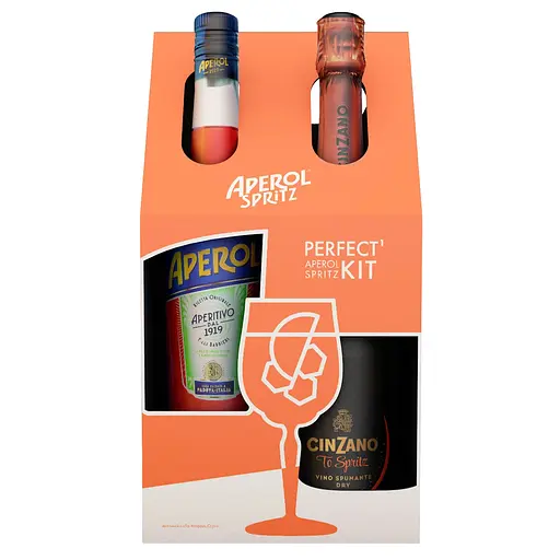 Уценка. Набор Аперитив Aperol Aperetivo 11% 0.7 л + Вино игристое Cinzano To-Spritz белое сухое 11% 0.75 л (759392)