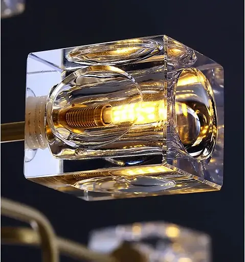 Светодиодная люстра Рубик 8913 (Золотистая) на 12 плафонов - фото 5