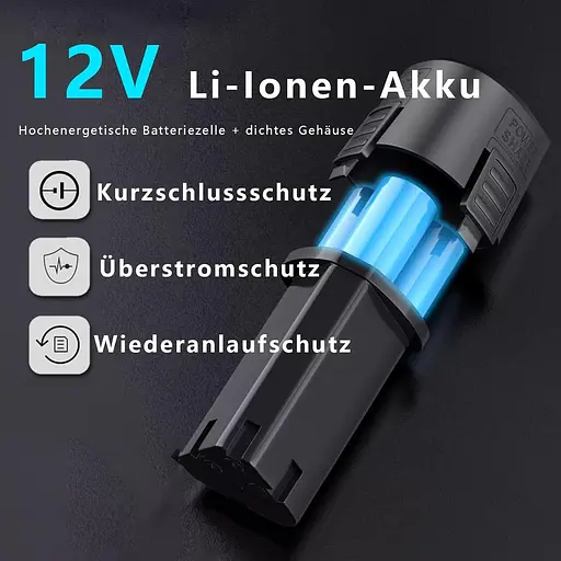 Акумуляторна викрутка TEETOK 12 В, дриль з 1 батареєю ємністю 1500 мАг, акумуляторний дриль ємністю 50 Нм Макс, крутний момент - фото 7