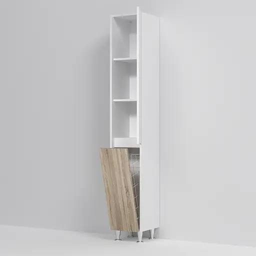 Пенал Am.Pm Gem S підлоговий 35 см з кошиком правий білий глянець/дерево M91CSR0356WF38 - фото 5