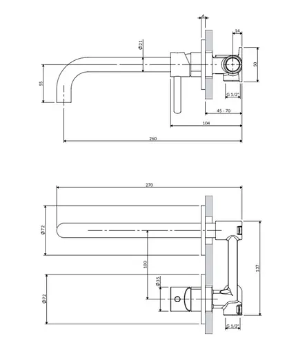 Змішувач для раковини Omnires Y прихованого монтажу black (Y1215HLBL) - фото 2