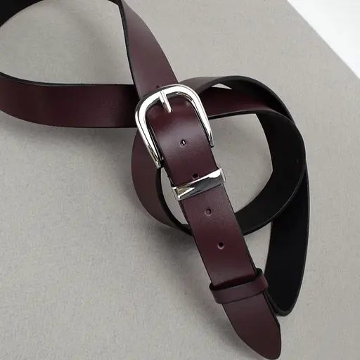 Ремінь шкіряний жіночий HC-3092 бордовий зі сріблястою пряжкою (130 см) - фото 3