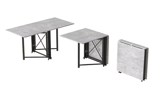 Стіл-книга трансформер Оріон 2 Ferrum-decor 750x1520x730 Чорний метал ДСП Бетон 16 мм (FRD-104589) - фото 2