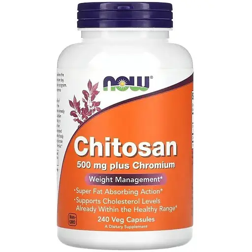 Натуральная добавка NOW Chitosan Plus 500 mg, 240 капсул