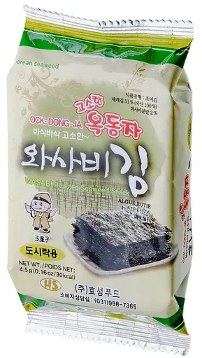 Снек нори Ock-Dong-Ja со вкусом васаби 4.5 г