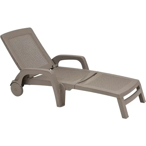 Шезлонг пластиковий Bica Miami, бежево-сірий - фото 1