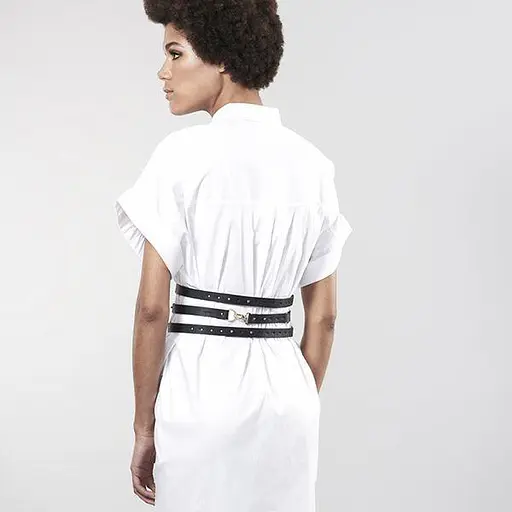 Портупея-пояс Bijoux Indiscrets MAZE - Wide Belt and Restraints Black, екошкіра - фото 8