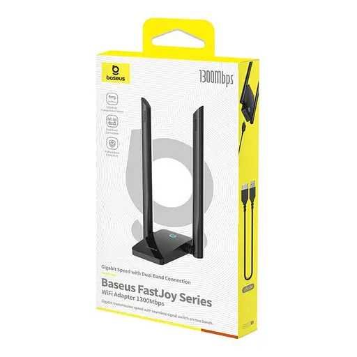 WiFi адаптер Baseus FastJoy Series 1300Mbps (External Antenna) (B01317600111-05) Cluster Black - фото 6