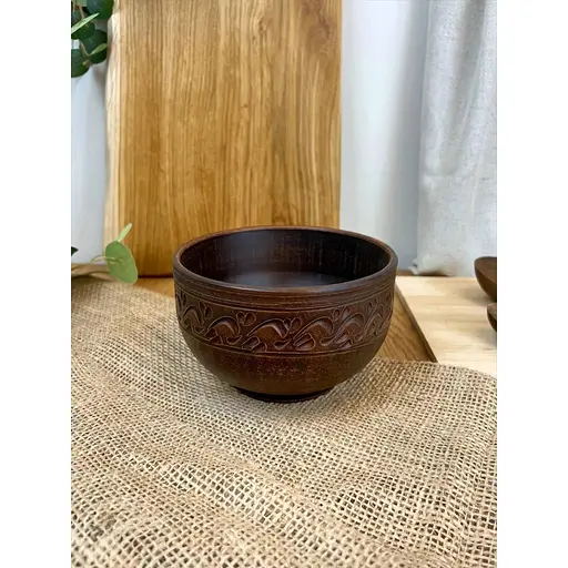 Салатник керамічний (глиняний) різьблений Декор 700 мл