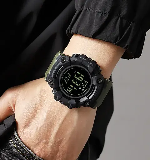 Чоловічий спортивний годинник Skmei 2037 з компасом (Зелений) - фото 7