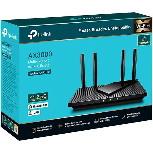 Роутер TP-Link Archer AX55 AX3000 Black 802.11ax (ARCHER AX55 PRO) - фото 4
