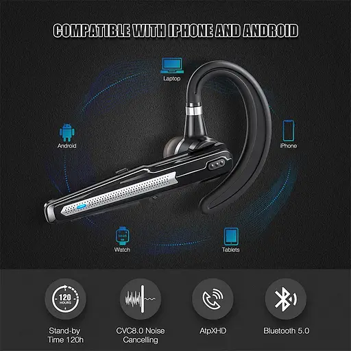 Бездротова Bluetooth гарнітура HSP-B6 з кнопками управління шумозаглушенням Бізнес гарнітура - фото 6