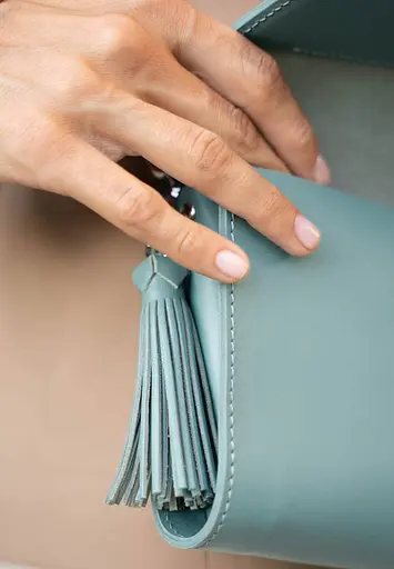 Шкіряна жіноча сумка Еліс бірюзова - фото 10