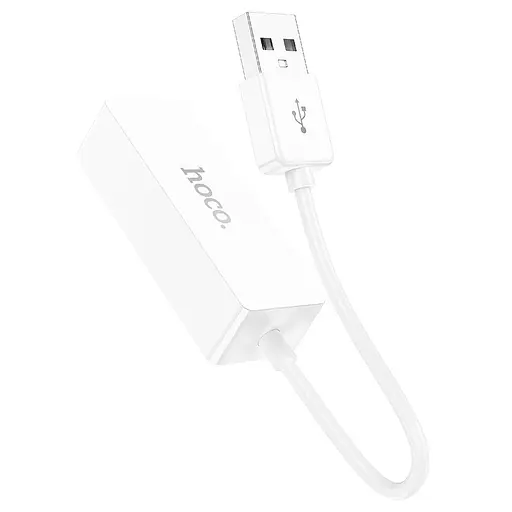 Перехідник - мережева карта Hoco UA22 Acquire Usb ethernet adapter (100 Mbps) - фото 4