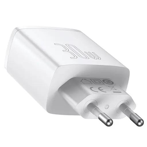 МЗП Baseus Compact Quick Charger 30W QC+PD (2USB-A/1C) (CCXJ-E) Білий - фото 3