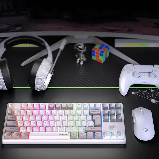 Механическая беспроводная клавиатура MEETION MK14 з RGB подсветкой белая - фото 14